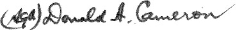 Signature of Donald A. Cameron