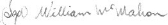 Signature of William McMahon