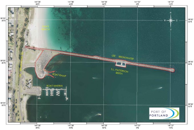 This map shows the wharf limits proclaimed under section 15 of the Customs Act 1901. further infomation can be obtained from The Department of Immigration and Border Protection Service 5 Constitution Ave Canberra ACT 2600.