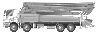 Illustration showing an example of a mobile concrete pump.