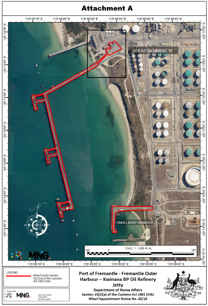 Wharf Notice of Appointment (No. 20/16) – Port of Fremantle – Fremantle Outer Harbour (Kwinana BP Oil Refinery Jetty)