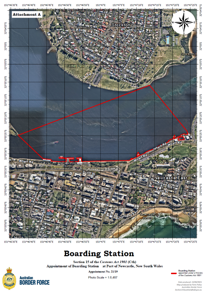 Boarding Station Appointment and Revocation (No. 21/19) – Port of Newcastle