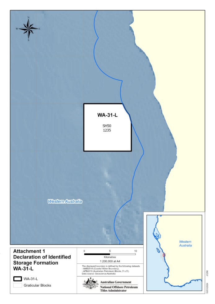 Attachment 1 - Location map showing Petroleum Production Licence WA-31-L