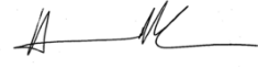 Signature of President Hugh de Kretser