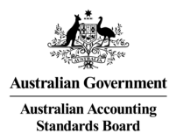 The Australian crest, with text identifying the Australian Government and the Australian Accounting Standards Board