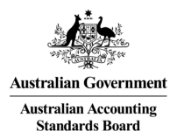 AASB logo with Australian crest and text identifying the Australian Government and the Australian Accounting Standards Board.