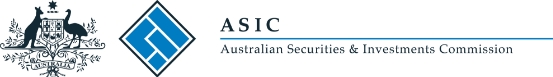 Commonwealth Coat of Arms and ASIC logo 