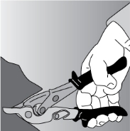 Operating hand tools with tight squeeze grips.