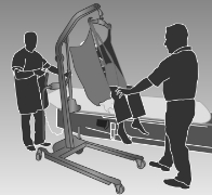 Picture of a mechanical lifter hand to lift people.