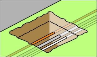 Figure 1 shows an underground essential services exposed by ‘potholing’.