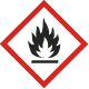 This image shows a GHS pictogram that represents a flammable hazard.