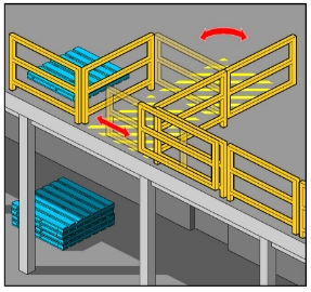 Figure 2 shows a barrier on the mezzanine floor.