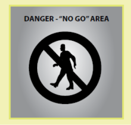 Figure 32 shows an example of a sign for a ‘no go’ area.