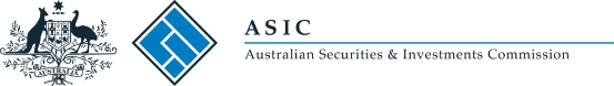 Commonwealth Coat of Arms and ASIC logo 