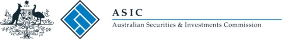 Commonwealth Coat of Arms and ASIC logo