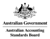 Logo of the Australian Accounting Standards Board

Australian crest, with text naming the Australian Government and the Australian Accounting Standards Board