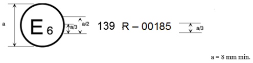 Approval mark with dimensioning