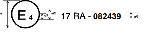 Approval mark dimensions