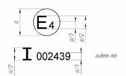 Arrangement of the approval mark of the audible warning device, audible warning system, multiple audible warning system