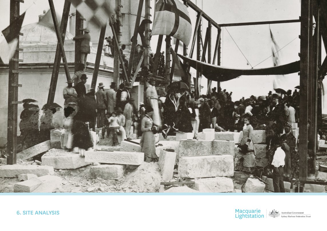 Coverpage - Chapter 6 - Site Analysis
Historical photograph - Laying the foundation Stone for the new Lighthouse (1881) (National Library of Australia)