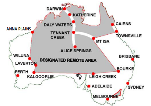 Central Australia remote area
Map of mainland Australia, with large grey-coloured area within it identifying Central Australia remote area

Description automatically generated