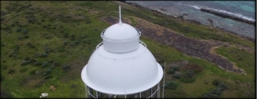 Photograph showing a white dome roof