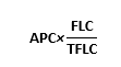 APC multiplied by start fraction FLC over TFLC end fraction