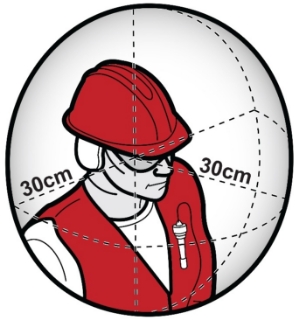 Worker’s breathing zone

The area of a worker’s breathing zone shown by a circle of a 30 centimetre radius extending in front of a person’s face.