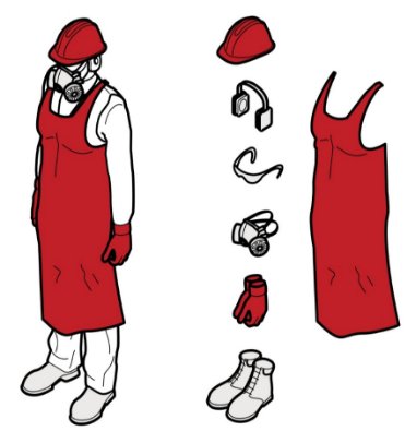 Example of wet cutting method and suitable PPE

A worker grinding using a wet-cutting method, wearing personal protective equipment including protective boots, apron, hard hat, gloves, ear muffs, safety glasses and a respirator. 