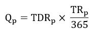 Qp equals TDRp times TRp over 365