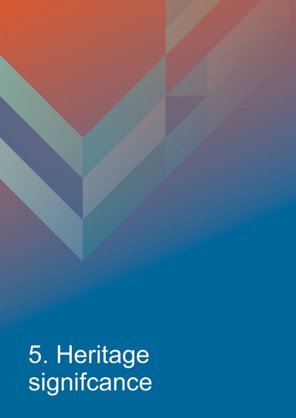 Decorative title page with text that reads "5. Heritage Significance"