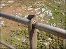 Photograph showing stainless steel balustrade welded to stanchion. 