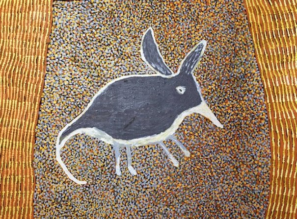 Cover image - Art work

Ninu nyinanyi ngurrangka talingka (Bilby living in sandhill country) © Jodie and Nolia Ward