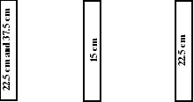 Image of highway lane markings including width dimensions for France, including a left edge lane marking, a centre line and a right edge lane marking.