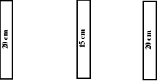 Image of lane markings including width dimensions for Norway, including a left edge lane marking, a centre line and a right edge lane marking. 