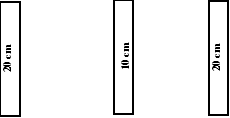 Image of lane markings including width dimensions for Spain, including a left edge lane marking, a centre line and a right edge lane marking. 