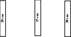 Image of lane markings including width dimensions for Switzerland, including a left edge lane marking, a centre line and a right edge lane marking. 