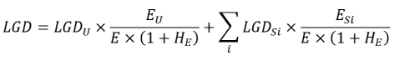 The formula for LGD applicable to a collateralised transaction.