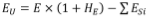 Start formula E subscript U equals E multiplied by open bracket 1 plus H subscript E close bracket minus the sum of E subscript Si end formula