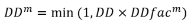 Formula for calculating the drawdown rate DD superscript m