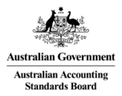 Australian crest, with text naming the Australian Government and the Australian Accounting Standards Board